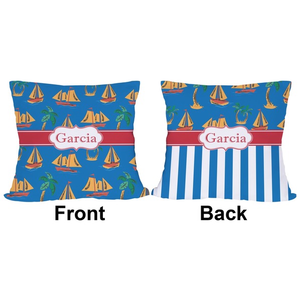 Boats & Palm Trees Outdoor Pillow - 20x20
