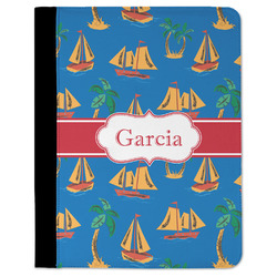 Boats & Palm Trees Padfolio Clipboard - Large (Personalized)