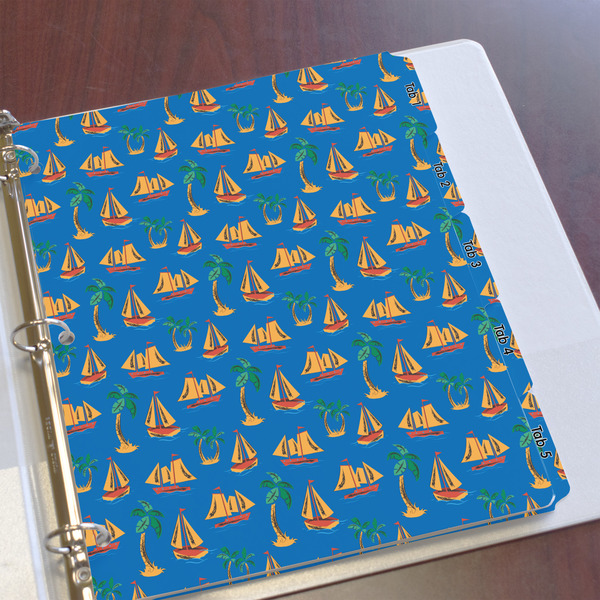 Boats & Palm Trees Page Dividers - Set of 5 - In Context