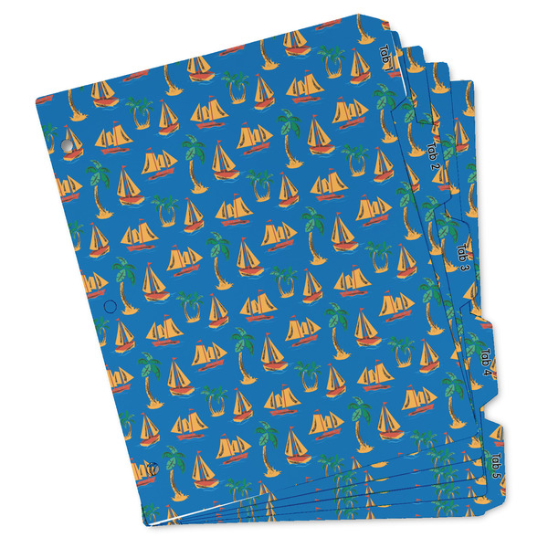 Custom Boats & Palm Trees Binder Tab Divider Set (Personalized)