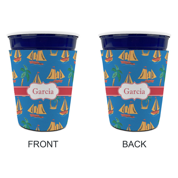Boats & Palm Trees Party Cup Sleeves - without bottom - Approval