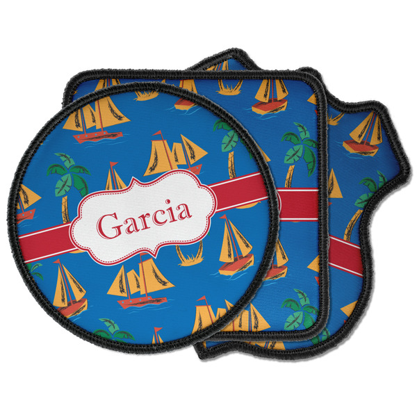 Custom Boats & Palm Trees Iron on Patches (Personalized)
