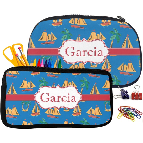 Boats & Palm Trees Pencil / School Supplies Bags Small and Medium