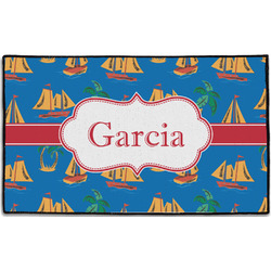 Boats & Palm Trees Door Mat - 60"x36" (Personalized)