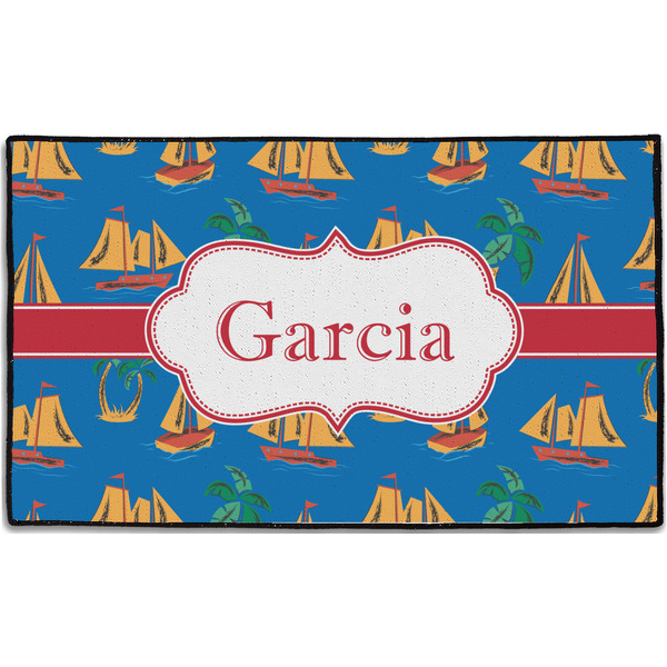 Custom Boats & Palm Trees Door Mat - 60"x36" (Personalized)
