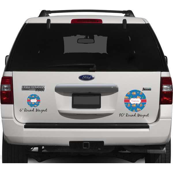 Boats & Palm Trees Personalized Car Magnets on Ford Explorer