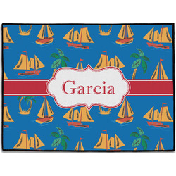 Boats & Palm Trees Door Mat (Personalized)