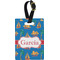 Boats & Palm Trees Plastic Luggage Tag - Rectangular w/ Name or Text