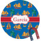 Boats & Palm Trees Personalized Round Fridge Magnet