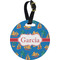 Boats & Palm Trees Personalized Round Luggage Tag