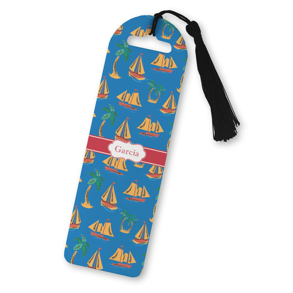Custom Boats & Palm Trees Plastic Bookmark (Personalized)