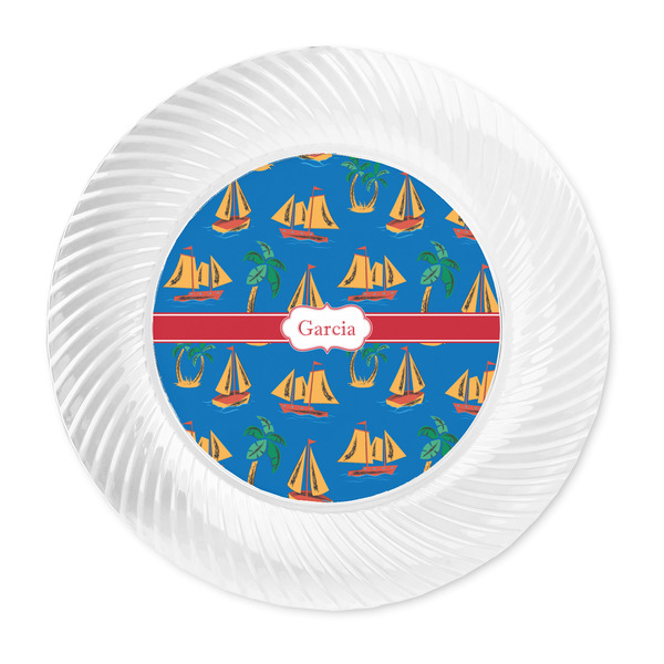 Boats & Palm Trees Plastic Party Dinner Plates - Approval
