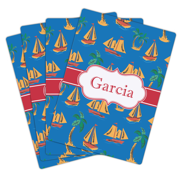 Boats & Palm Trees Playing Cards - Hand Back View