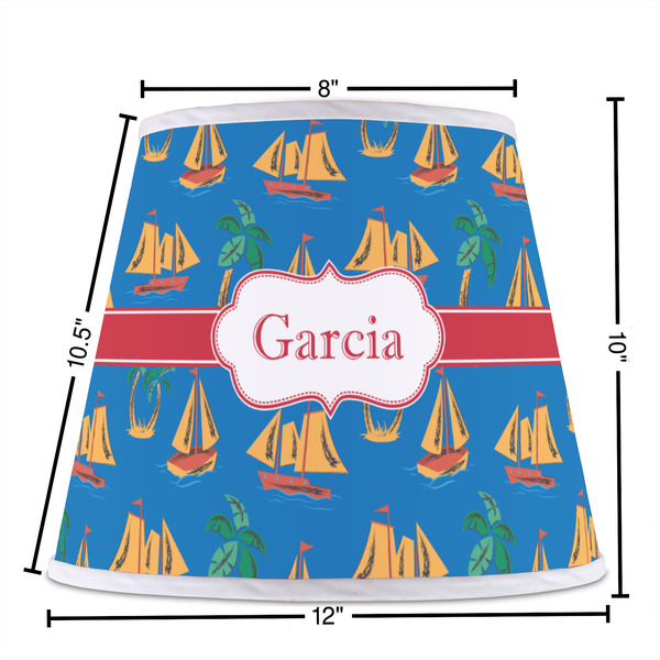 Boats & Palm Trees Poly Film Empire Lampshade - Dimensions