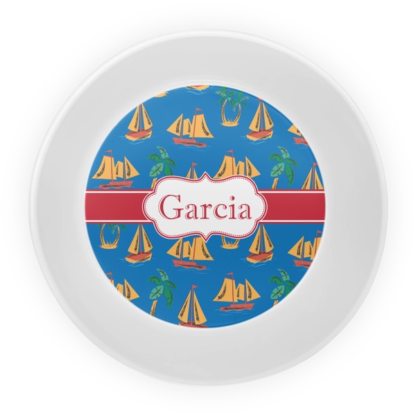Boats & Palm Trees Melamine Bowl - Center