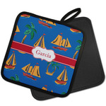 Boats & Palm Trees Pot Holder w/ Name or Text