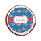 Boats & Palm Trees Printed Icing Circle - Small - On Cookie