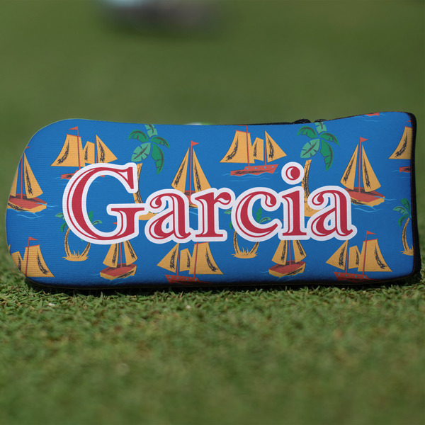 Custom Boats & Palm Trees Blade Putter Cover (Personalized)
