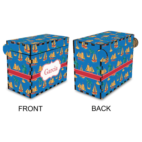 Boats & Palm Trees Recipe Box - Full Color - Approval