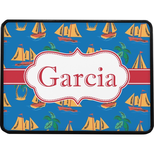 Boats & Palm Trees Rectangular Car Hitch Cover w/ FRP Insert (Select Size)