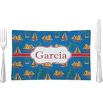 Boats & Palm Trees Glass Rectangular Lunch / Dinner Plate (Personalized)
