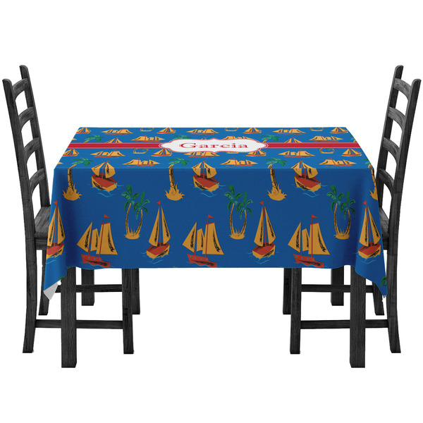 Custom Boats & Palm Trees Tablecloth (Personalized)