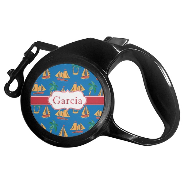 Custom Boats & Palm Trees Retractable Dog Leash - Small (Personalized)