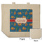 Boats & Palm Trees Reusable Cotton Grocery Bag - Front & Back View