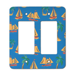 Boats & Palm Trees Rocker Style Light Switch Cover - Two Switch