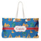 Boats & Palm Trees Large Rope Tote Bag - Front View