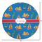 Boats & Palm Trees Round Area Rug - Size