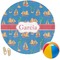 Boats & Palm Trees Round Beach Towel (Personalized)