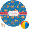Boats & Palm Trees Round Beach Towel (Personalized)