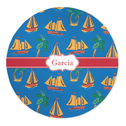 Boats & Palm Trees 5' Round Indoor Area Rug (Personalized)
