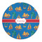 Boats & Palm Trees Round Indoor Rug - Front/Main