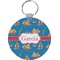 Boats & Palm Trees Round Keychain (Personalized)