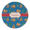 Boats & Palm Trees Round Linen Placemats - FRONT (Single Sided)
