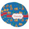 Boats & Palm Trees Round Paper Coaster - Main