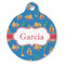 Boats & Palm Trees Round Pet ID Tag - Large - Front