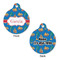 Boats & Palm Trees Round Pet Tag - Front & Back