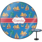 Boats & Palm Trees Round Table (Personalized)