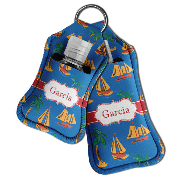 Boats & Palm Trees Sanitizer Holder Keychain - Both in Case (PARENT)