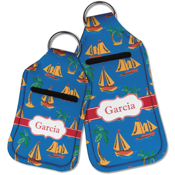 Boats & Palm Trees Sanitizer Holder Keychain - Parent Main