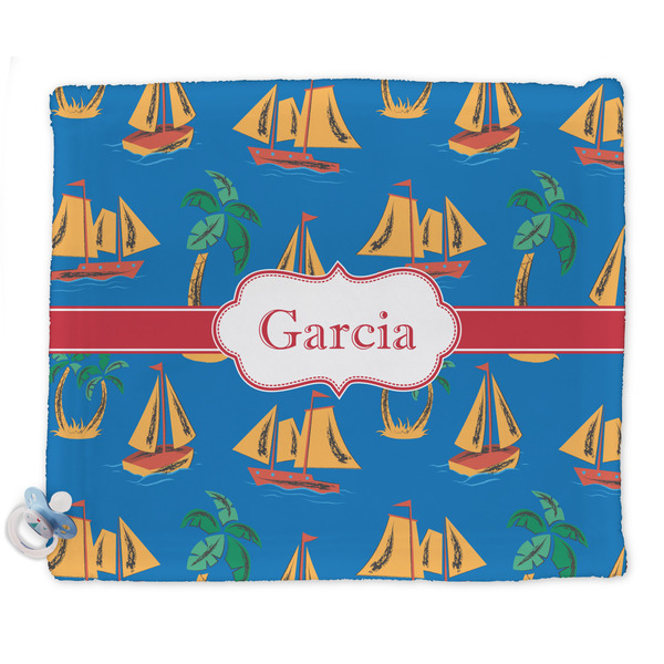 Custom Boats & Palm Trees Security Blankets - Double Sided (Personalized)