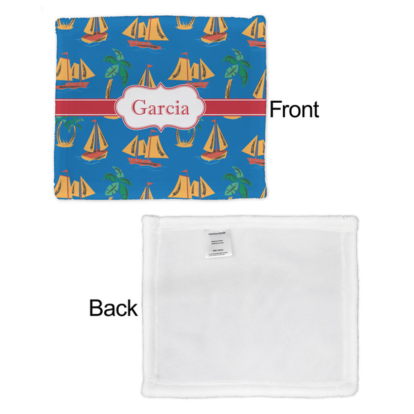 Boats & Palm Trees Security Blanket - Front & White Back View