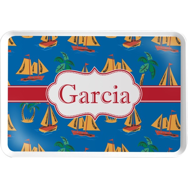 Custom Boats & Palm Trees Serving Tray (Personalized)