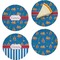 Boats & Palm Trees Set of Appetizer / Dessert Plates