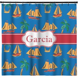 Boats & Palm Trees Shower Curtain - Custom Size (Personalized)