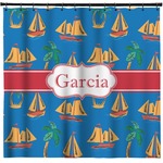 Boats & Palm Trees Shower Curtain (Personalized)