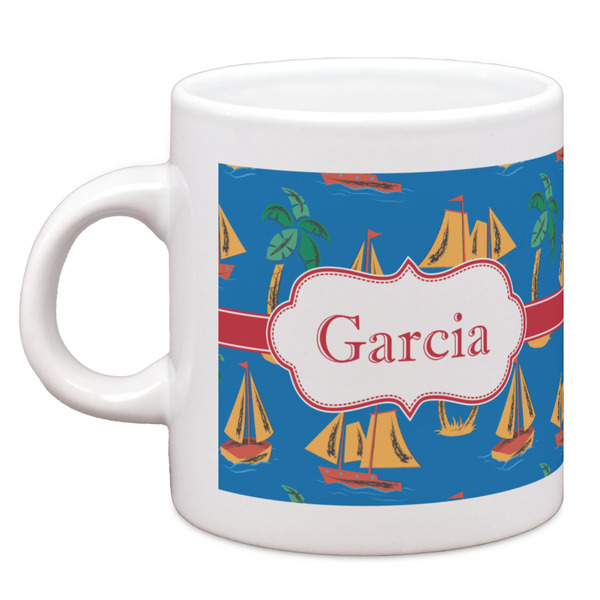 Custom Boats & Palm Trees Espresso Cup (Personalized)